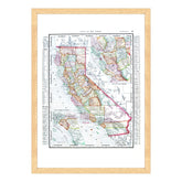 Antica Mappa California USA America - Anno 1900